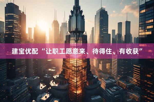 建宝优配 “让职工愿意来、待得住、有收获”